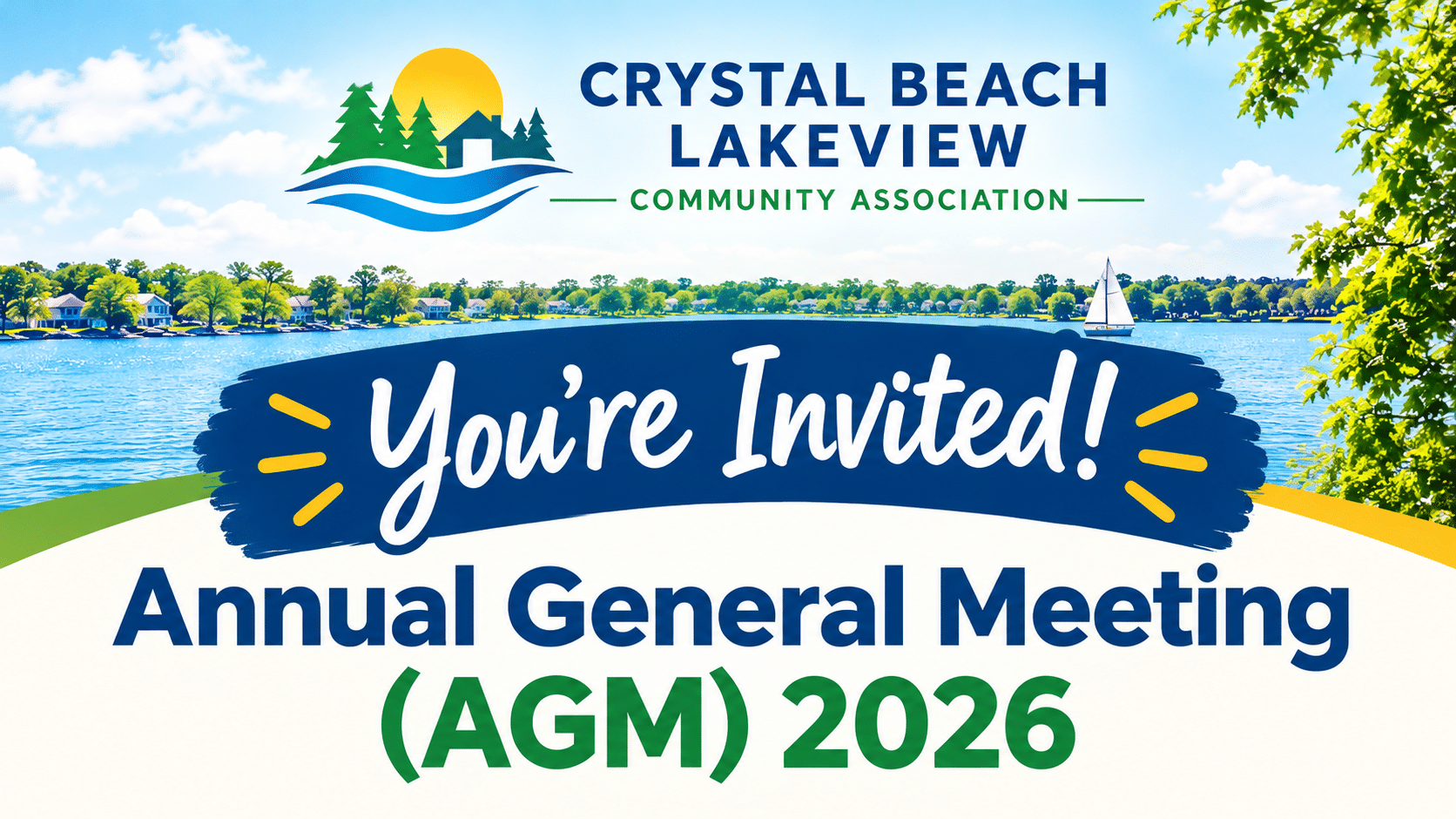 CRYSTAL BEACH LAKEVIEW COMMUNITY ASSOCIATION – Annual General Meeting (AGM) 2026